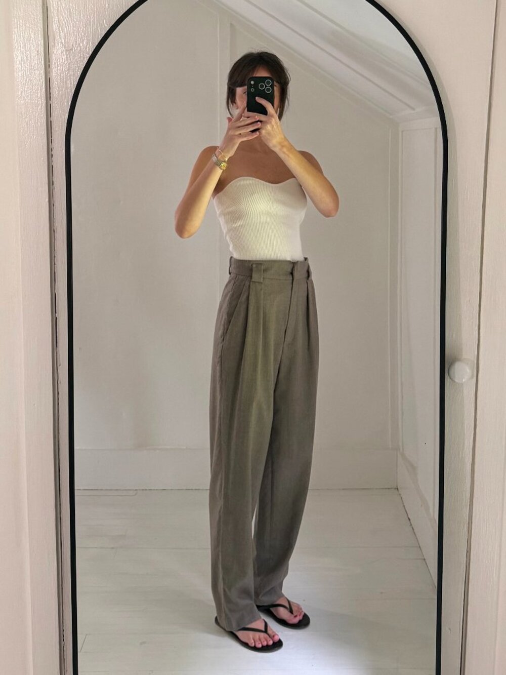 Massimo Dutti Wool Flannel Pleated Straight Leg Trousers With Darts Mink Size 6